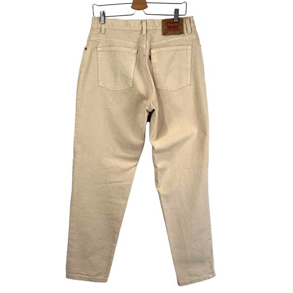 Vintage 90s Levi’s 550 Relaxed Fit Tapered Leg Ecru Denim High Rise Irregular - Picture 10 of 10